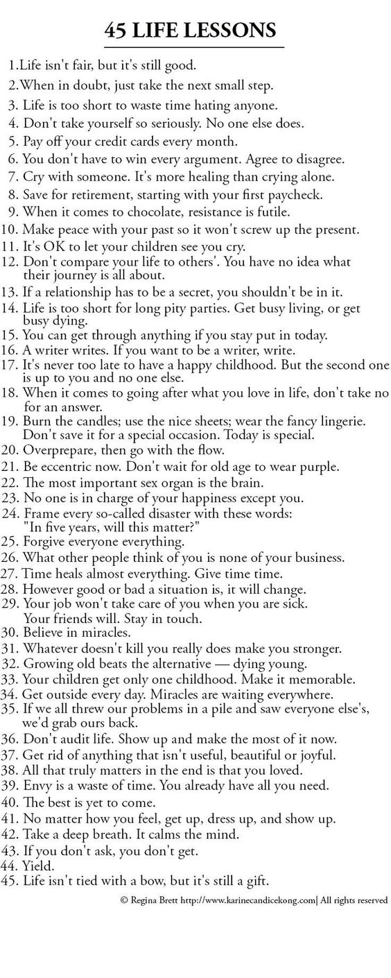 45 Life Lessons