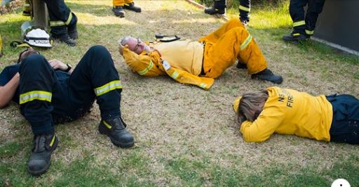 Exhausted Firefighters