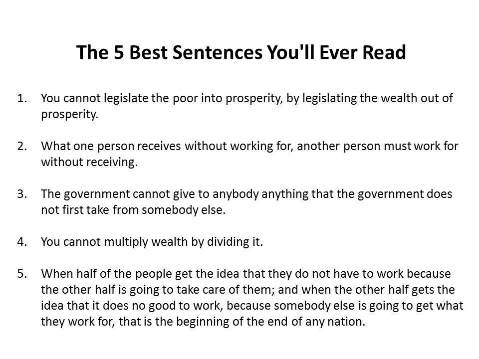 Five Best Sentences You Will Ever Read