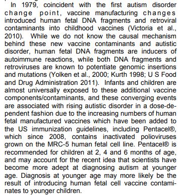 Human Fetal DNA Fragments Cause Autism