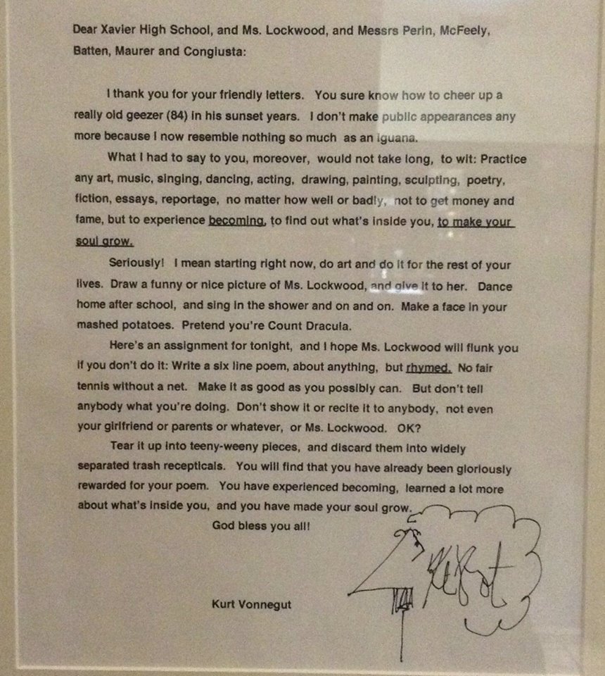 Letter From Kurt Vonnegut
