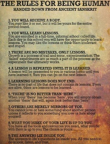 9 Rules For Being Human