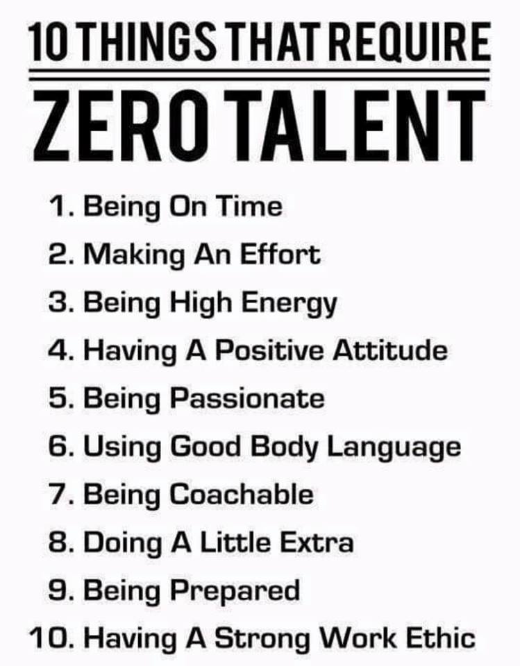 Ten Things That Require Zero Talent