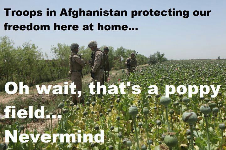 Troops in Afghanistan protecting our freedom here at home...