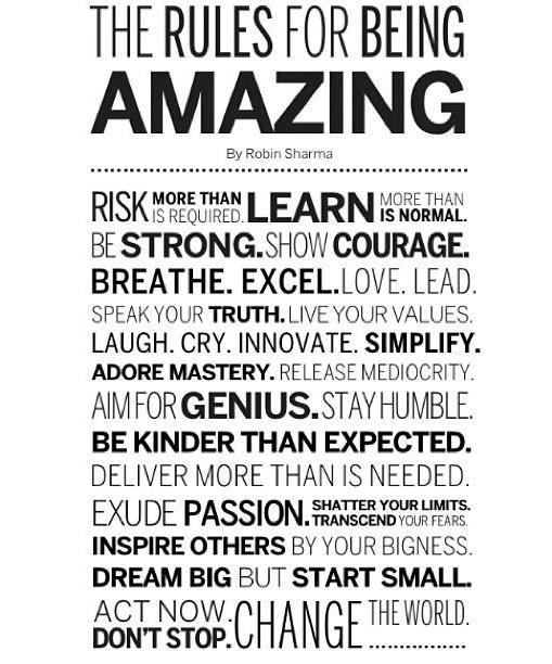 The Rules For Being Amazing