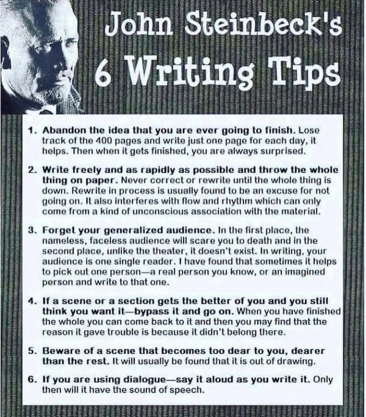 6 Writing Tips From John Steinbeck