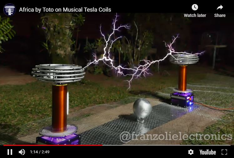 Africa By Toto On Tesla Coils