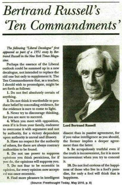 Bertrand Russell - 10 Commandments