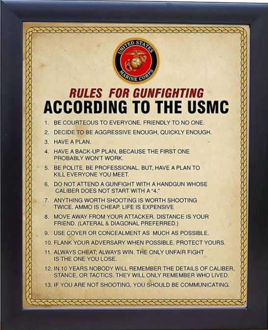 USMC Rules Of Gunfighting