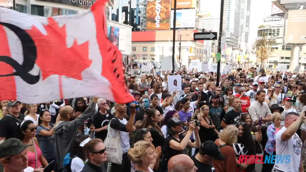 anti-mask protest in Vancouver Canada 13-9-20